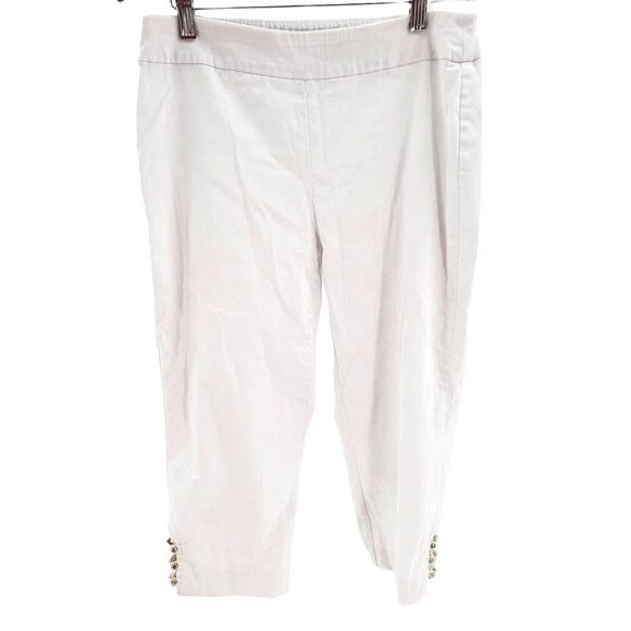 New JM Collection Med Pants Slim Fit Stretch Skinny Capri Crystal Cutout Jeans - Picture 3 of 10